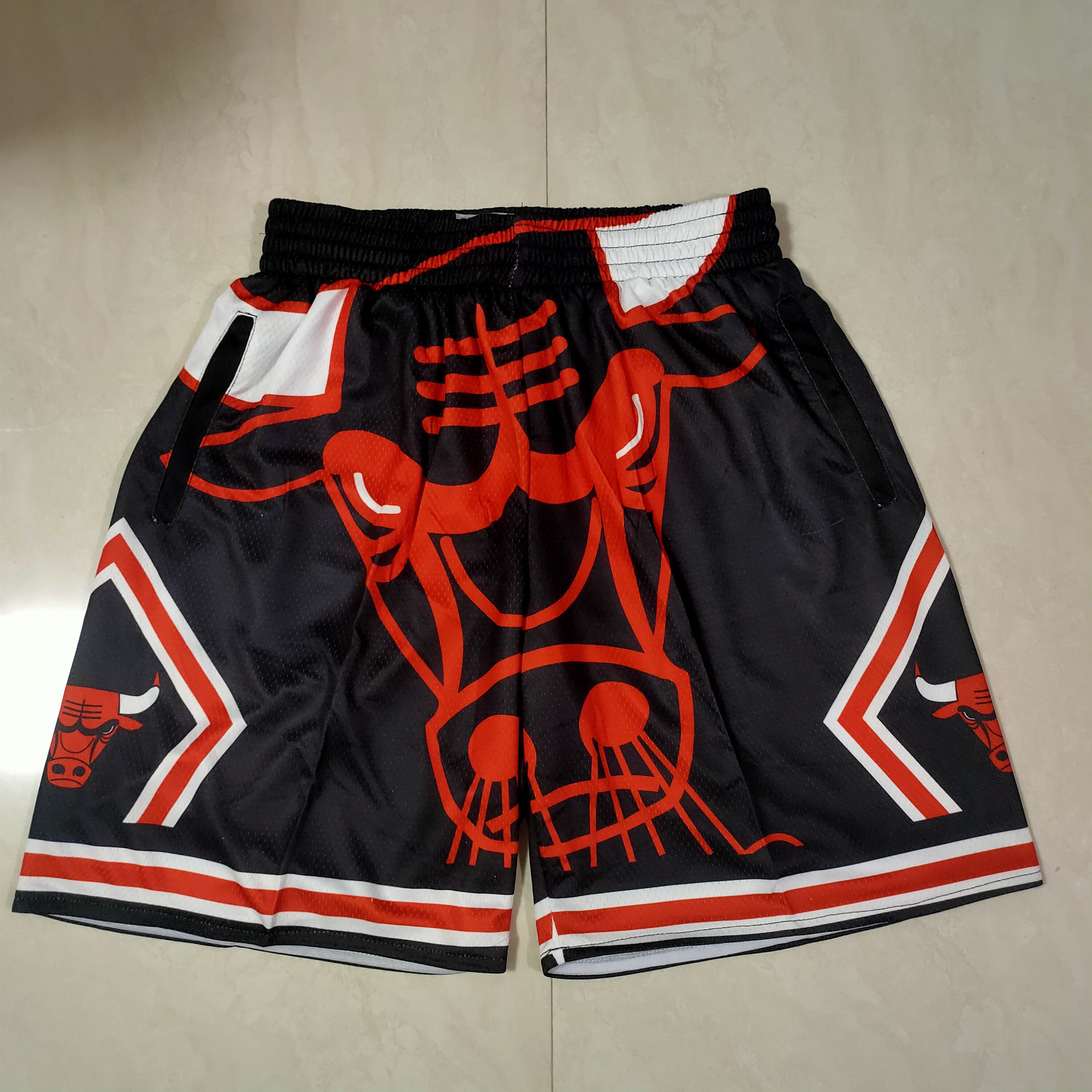 Men NBA 2021 Chicago Bulls Black Shorts 1